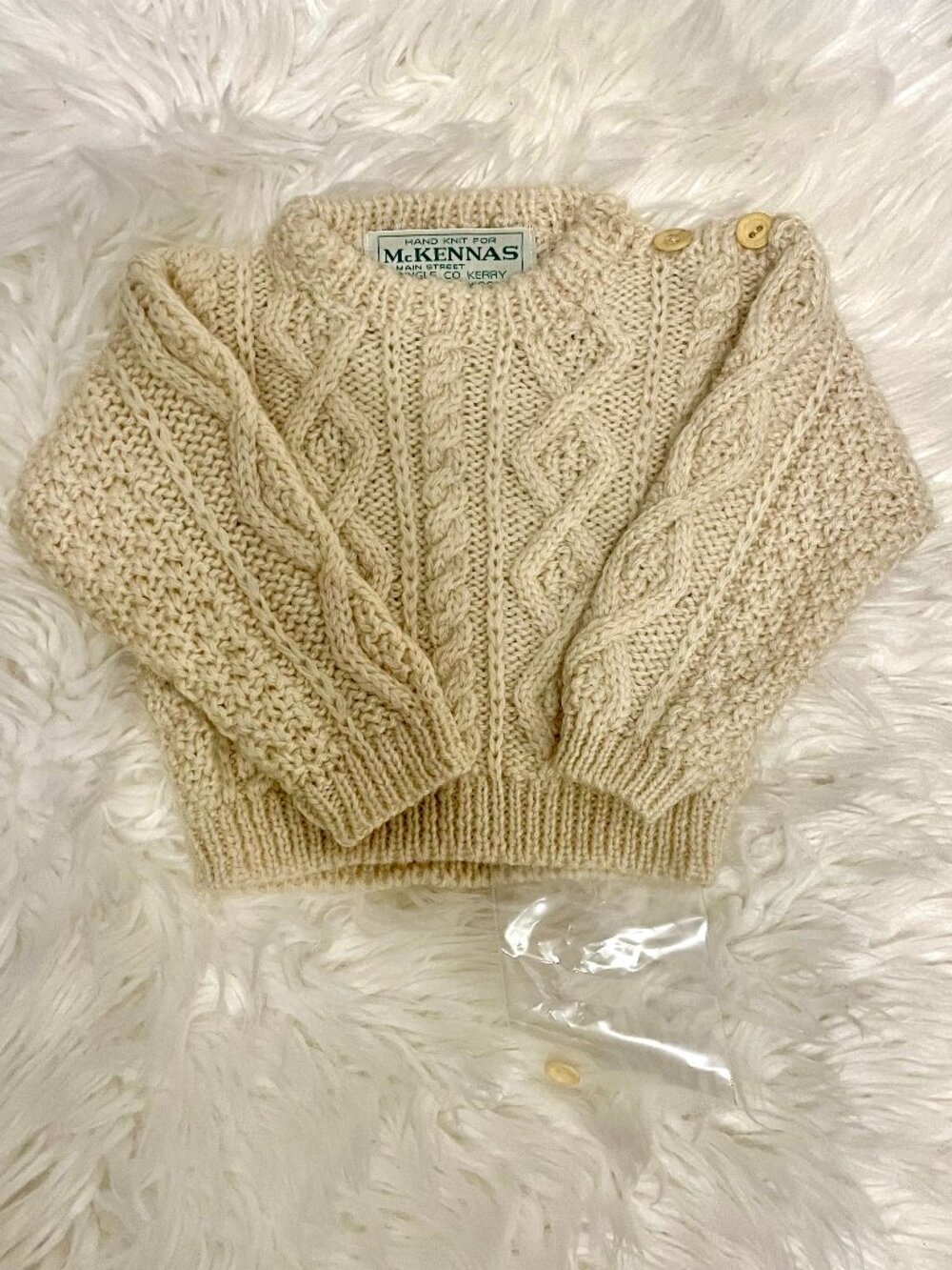 Vintage McKennas Hand Knit Fisherman Wool Sweater